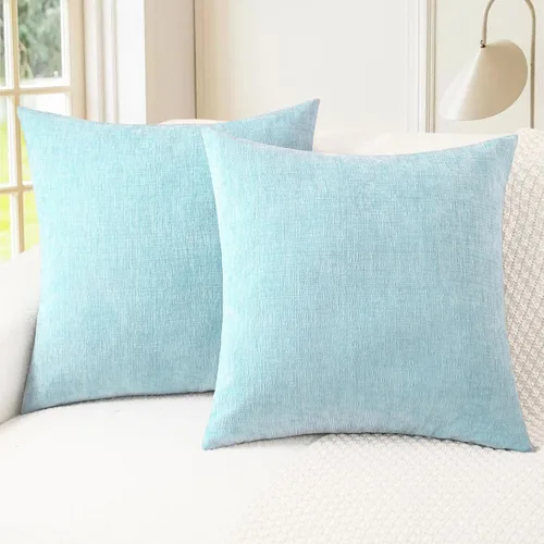 Vista 31 de CaliTime - Paquete de 2 fundas de almohada acogedoras para sofá, decoración del hogar, felpilla suave teñida sólida, 16 x 16 pulgadas, marrón Marrón