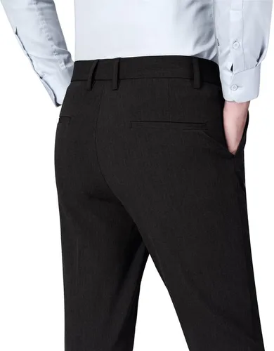 Vista 2 de ESSYSHE Pantalones de vestir ajustados para hombre, pantalones de vestir cónicos con parte delantera plana, pantalones de vestir elásticos