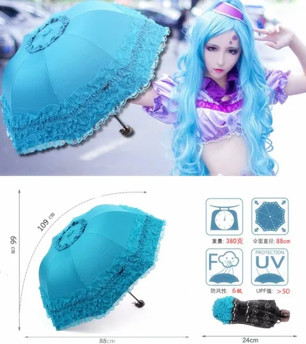 Vista 6 de Honeystore Paraguas plegable a prueba de rayos ultravioleta Princess Lace Parasol con cúpula anti-UV