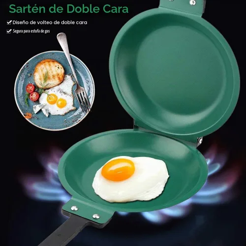 Vista 6 de Killer's Instinct Outdoors 1 sartén de doble cara, sartén de doble cara fácil de limpiar con diseño abatible