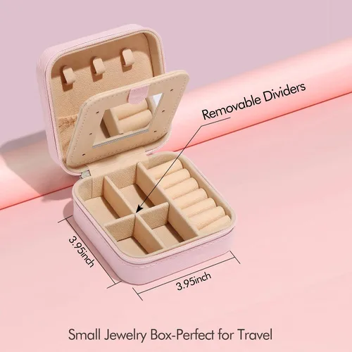 Vista 3 de Joyero de viaje para mujeres y niñas, joyero con inicial H Joyero pequeño Joyero de viaje para mujer Joyero de viaje Regalos de viaje