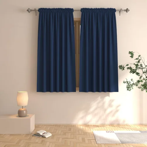 Vista 26 de UPOPO Cortinas beige de 45 pulgadas de largo para oscurecer la habitación, paneles de cortina para ventana, bolsillo para cortinero, cortinas
