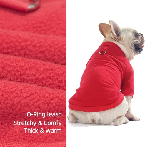 Vista 5 de ChiDogz Ropa para gatos y perros Ropa para perros y gatos Sudadera elástica y cálida para perro, suéter para cachorros y gatos con correa