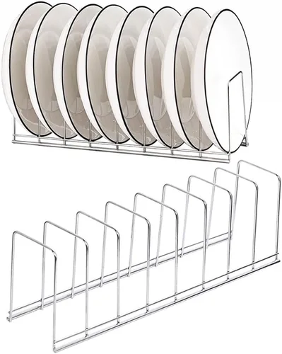 Vista 11 de Escurridor de platos pequeño, estante de secado de cuencos de acero inoxidable para almacenamiento organizador de encimera de cocina, estante