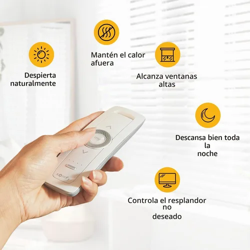 Vista 7 de Somfy Clever - Kit de motor de persiana inclinable, se adapta a tus persianas horizontales existentes de 2 pulgadas, persianas inteligentes