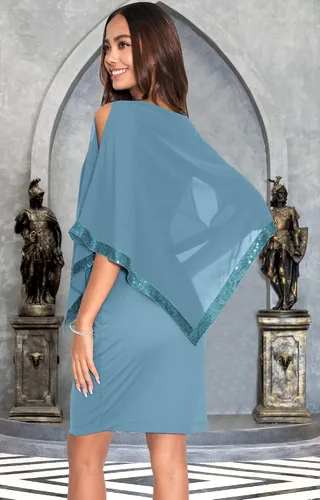 Vista 5 de KOH KOH Vestido de dama de honor elegante y modesto para mujer