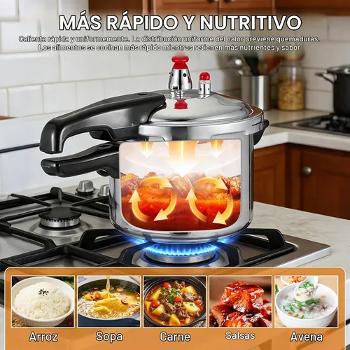 Vista 4 de DOITOOL Olla a presión de aluminio 16cm/6.3 pulgadas fondo pequeña olla a presión para estufa de gas e inducción para cocina casera, plateado