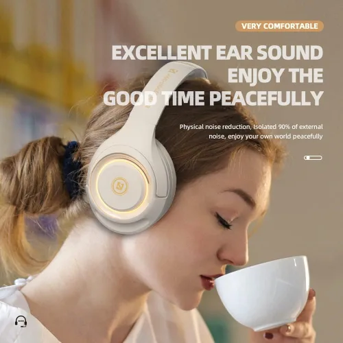 Vista 3 de Auriculares inalámbricos para juegos auriculares inalámbricos RGB HiFi con graves estéreo con micrófono para PS4 PS5 teléfono celular PC Bluetooth