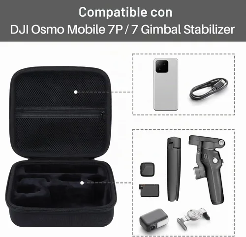 Vista 3 de Lebakort Estuche de almacenamiento compatible con estabilizador de cardán DJI Osmo Mobile 7P / 7
