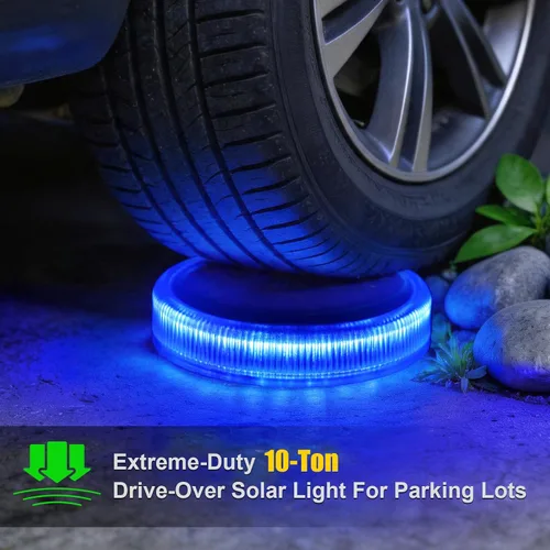 Vista 6 de YiLaie Luces Solares Azules para Muelle al Aire Libre Impermeables, Luces de Advertencia para Entrada Solares para Embarcaciones (Paquete de 4)