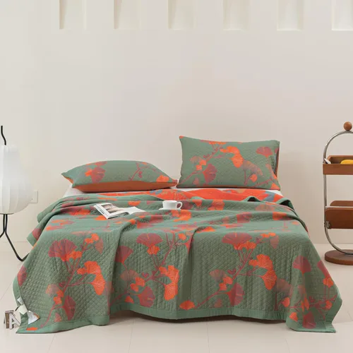 Vista 16 de Manta de 100% Algodón Muslin Jacquard con Estampado Floral Bohemio Mandala, Manta Suave para Cama 3 Capas Reversible Cubrecama Transpirable y Ligera