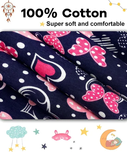 Vista 5 de KOBERO Pijamas de Navidad para niños y niñas de 18 meses-12 años, ropa de dormir 100% algodón