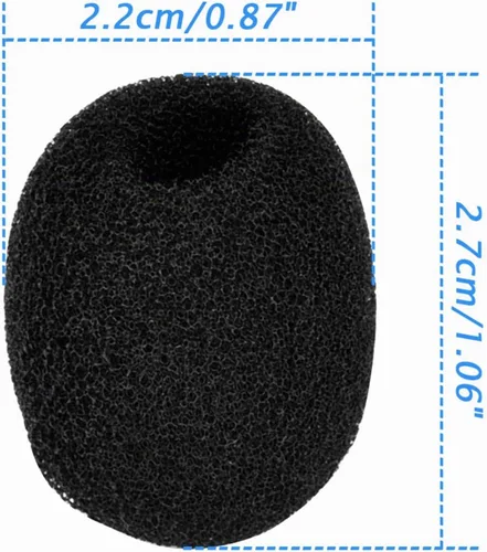 Vista 3 de eBoot Paquete de 5 auriculares con solapa de tamaño pequeño, color negro
