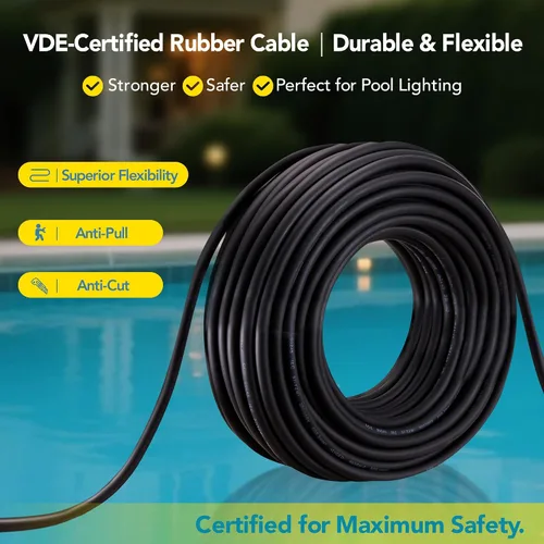 Vista 6 de PN01 LED Sistema de iluminación de piscina enterrada 120V CA 10 pulgadas 40W, 6500K blanco frío, cable de 100 pies