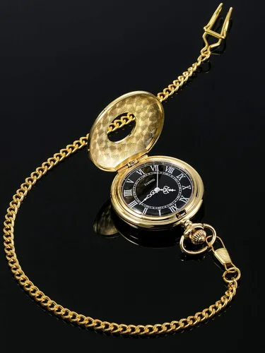 Vista 6 de Mudder - Reloj vintage de cuarzo para bolsillo con números romanos y cadena