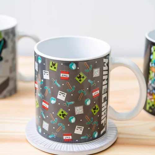 Vista 6 de Zak Designs Minecraft - Juego único de tazas de café de cerámica, tazas de café con mango cómodo para regalos de jugadores, aptas para lavavajillas