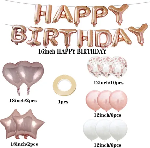 Vista 3 de GLZLMM Globo de 9º cumpleaños, decoraciones de 9º cumpleaños, globos de oro rosa con el número 9, suministros para fiesta de cumpleaños número 9