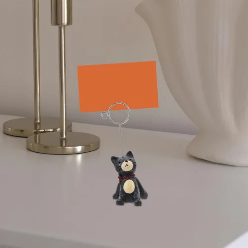 Vista 9 de NUOBESTY Soporte para notas de gato, adorno de escritorio, clip para fotos, soporte para notas, mesa, soporte para tarjetas, para oficina, hogar