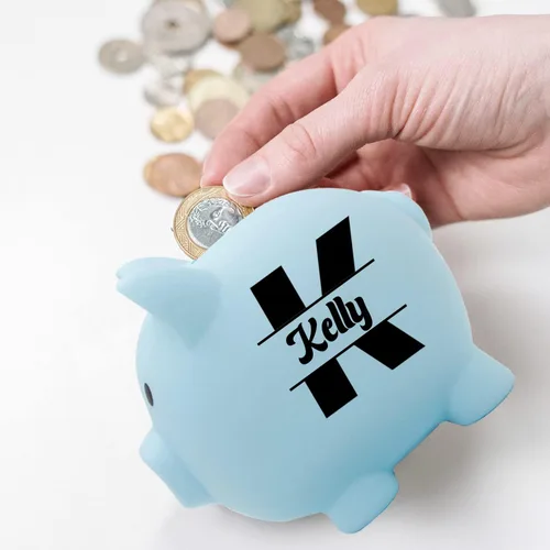 Vista 5 de AIFLM Alcancía personalizada con nombre personalizado, caja de dinero para niñas y niños, caja de dinero de ahorro para cumpleaños, Navidad, día