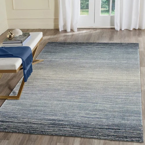Vista 11 de Liora Manne Aruba - Alfombra de lana tejida a mano para interiores, diseño de transición degradado casual (mezclilla degradada)