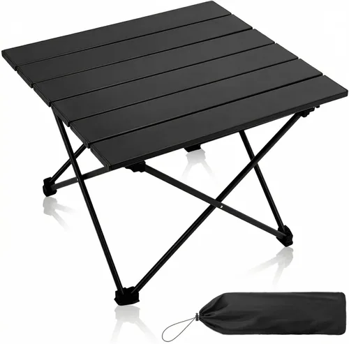 Vista 13 de MOON LENCE Mesa de camping plegable ultraligera, compacta, portátil con bolsa de transporte, para cocinar al aire libre, picnic, campamento, barco
