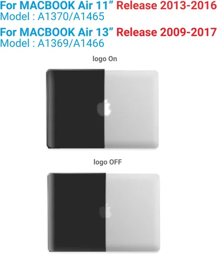 Vista 3 de IBENZER Compatible con la versión antigua MacBook Air de 13 pulgadas (versión 2010-2017). Modelos: A1466 A1369, carcasa rígida, bolsa y cubierta
