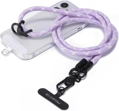 Vista 19 de 1 cordón para teléfono, 2 lengüetas para teléfono, cordones para teléfono celular alrededor del cuello, cordón de cuerda, correa universal ajustable