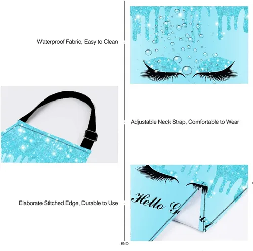 Vista 4 de Hello Gorgeous - Delantal de pestañas de unicornio, delantal ajustable para hombres y mujeres, cocina, hornear, jardinería