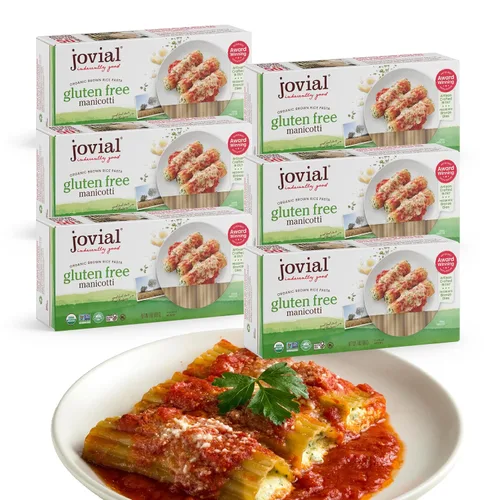 Vista 8 de Jovial Pasta Manicotti de Arroz Integral - Pasta Manicotti, Pasta de Manicotti, Pasta de Grano Entero, Pasta Orgánica, Sin Gluten, Sin Lácteos