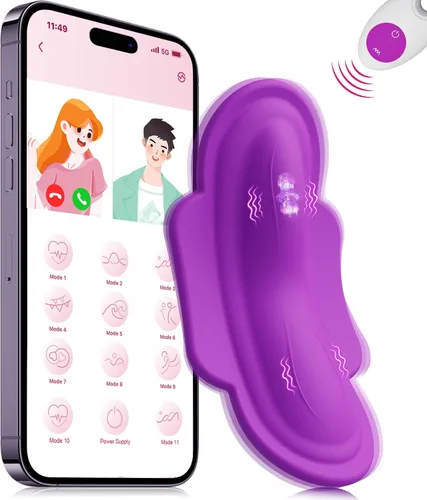 Vista 7 de Vibrador portátil con control remoto por aplicación para ropa interior, juguetes sexuales para adultos para mujeres o parejas, vibrador mini