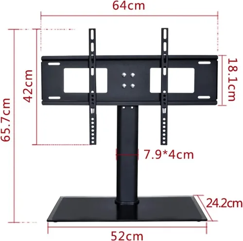 Vista 3 de Monitor Arms Tv Stand Universal Tv Stand Desktop Tv Stand, Suitable for 32-55 Inch Tvs, Adjustable Height, with Tempered Glass Base
