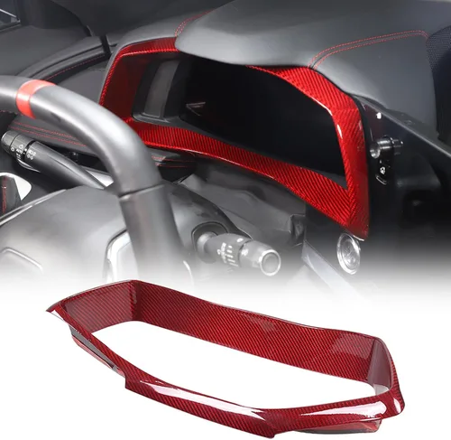 Vista 11 de Marco para panel de salpicadero de automóvil compatible con Chevrolet Corvette C8 Stingray 2020-2025 100% fibra de carbono real, 1 pieza