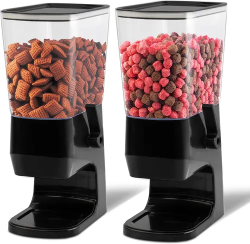 Vista 14 de Dispensador de cereales para encimera, 1 paquete, dispensador de alimentos secos, organizador de aperitivos, recipientes delgados de almacenamiento