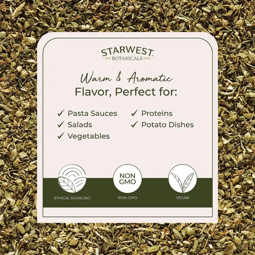 Vista 3 de Starwest Botanicals - Hoja seca de orégano orgánico, griego, bolsa a granel de 1 libra