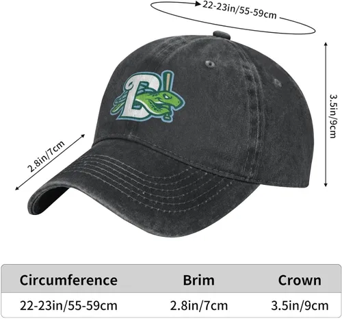 Vista 6 de Daytona Tortugas - Sombrero clásico de vaquero lavado de béisbol de sarga ajustable