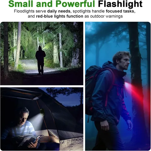 Vista 4 de Linterna EDC recargable profesional con clip de 500 lúmenes, luz de clip con tres soluciones de iluminación, carga USB C, linterna magnética IPX6