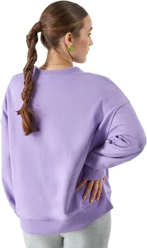 Vista 2 de Champion Sudadera para mujer, Powerblend, cuello redondo, sudadera para mujer, logotipo C (Reg. o Plus), Lavish Lavender C Logo