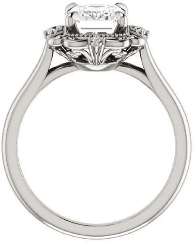 Vista 5 de JEWELERYN - Juego de anillos de compromiso de moissanita de 2 quilates de corte esmeralda VVS1, juego de anillos de boda y novia, juego de anillos
