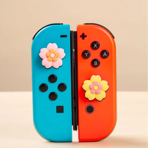 Vista 4 de PERFECTSIGHT Switch Thumb Grips Cute Flower Joystick Caps for Nintendo SwitchSwitch LiteSwitch OLED, 4 PCS Thumbstick Cover Analog Stick Button