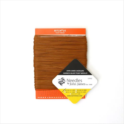 Vista 3 de Amber Glow RITZA 25 Tiger Thread for Leather Craft Hilo de tigre encerado Poliéster de 0.047 in