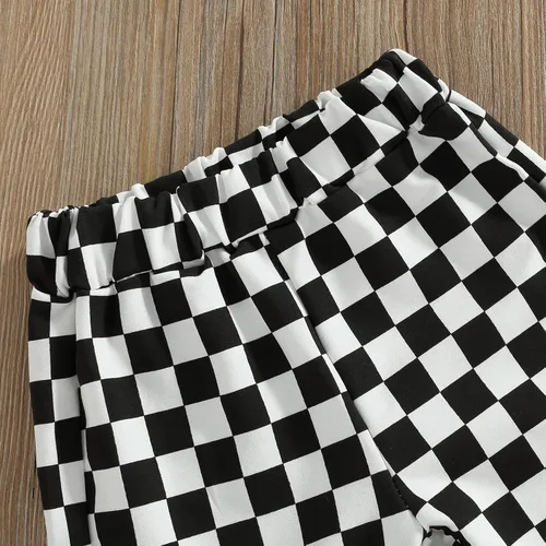 Vista 5 de Pantalones deportivos de algodón con estampado a cuadros para bebés y niñas pequeños