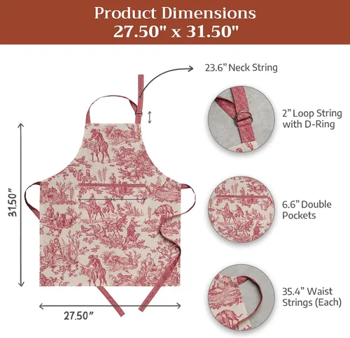 Vista 857 de Maison d' Hermine Delantales para mujer con bolsillo, 100% algodón (27.50 x 31.50 pulgadas)