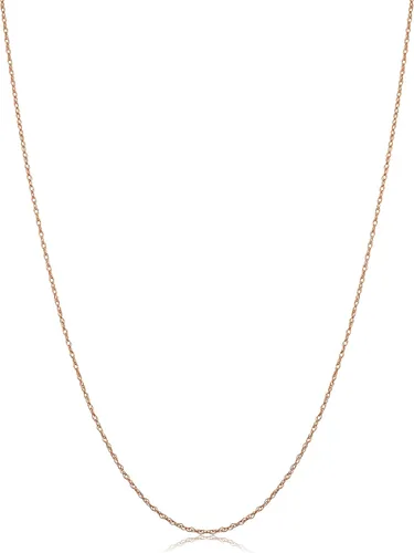 Vista 8 de Kooljewelry Collar de Cadena de Cuerda para Mujer - Collar con Colgante de Oro Rosa de 14 Quilates, Collar de Oro Rosa