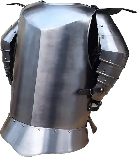 Vista 2 de IOTC Medieval Times - Pechera de acero, talla única, cromada, Cromado