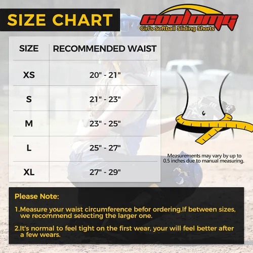 Vista 4 de COOLOMG Youth Girls Softball Sliding Shorts Padded Compression Slider Shorts for Baseball Football Lacrosse Cricket