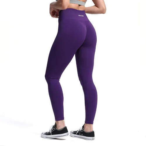 Vista 4 de Aoxjox Seamless Scrunch Legging for Women Asset Tummy Control Workout Gym Fitness Sport Active Yoga Pants
