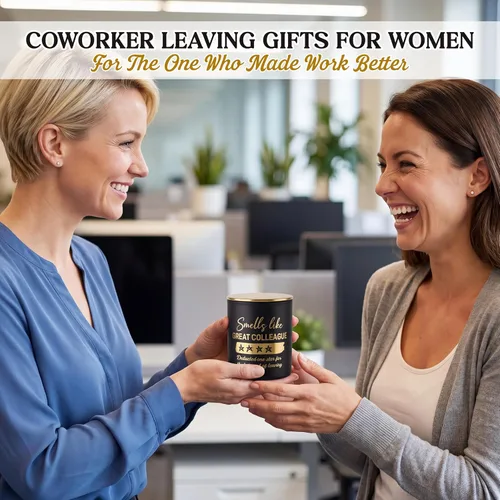 Vista 4 de TEEZWONDER Regalos para compañeros de trabajo para mujeres y hombres – Vela perfumada de lavanda de larga duración de 10 onzas – Adiós despedida