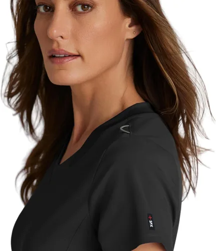 Vista 5 de BARCO Grey's Anatomy Spandex Stretch Direct - Camiseta médica con cuello en V para mujer