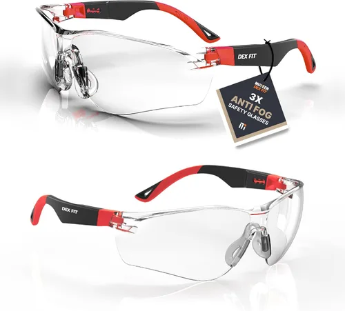 Vista 14 de DEX FIT Gafas de seguridad SG210N – Antivaho y resistentes a los arañazos Z87.1 protección ocular, patillas ajustables y agarre antideslizante