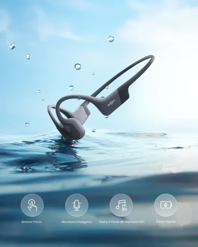 Vista 7 de SHOKZ OpenSwim Pro - Auriculares deportivos de conducción ósea Bluetooth y MP3 de oreja abierta, auriculares de natación, IP68 impermeables